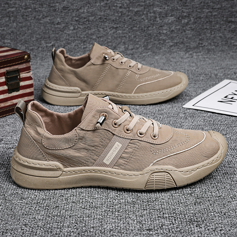 New Summer 2024 Lazy Slip-on Work Men's Shoes Casual Men's Trendy Board Shoes Breathable Ice Silk Canvas Shoes