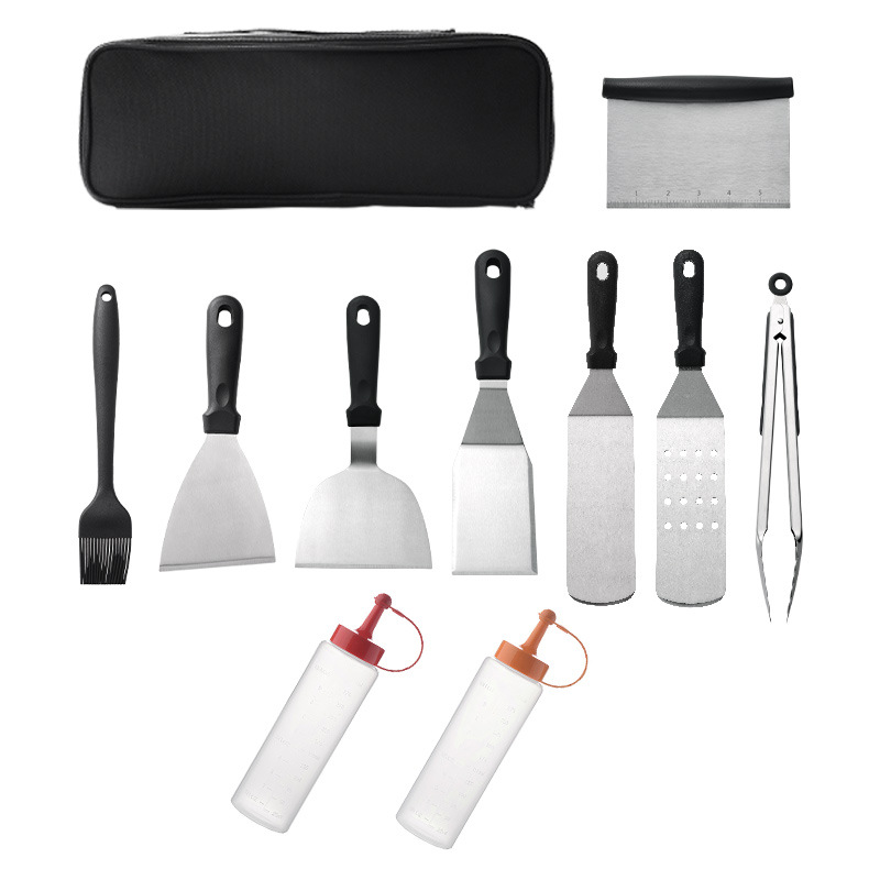 Picture of bbq stainless steel barbecue tool set 12 piece ketchup bottle roasting tool set iron plate barbecue utensils