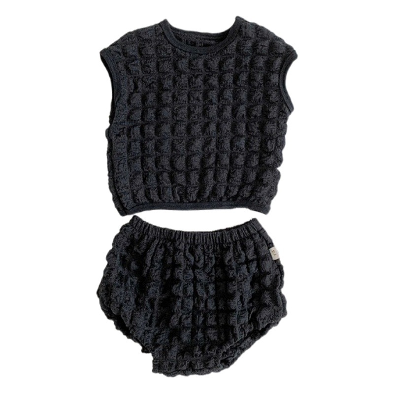 Female Baby's Chanel Style Sleeveless Vest Wrap Fat Clothes Two-piece Suit Baby's Summer Thin Clothes Newborn's Hare Clothes