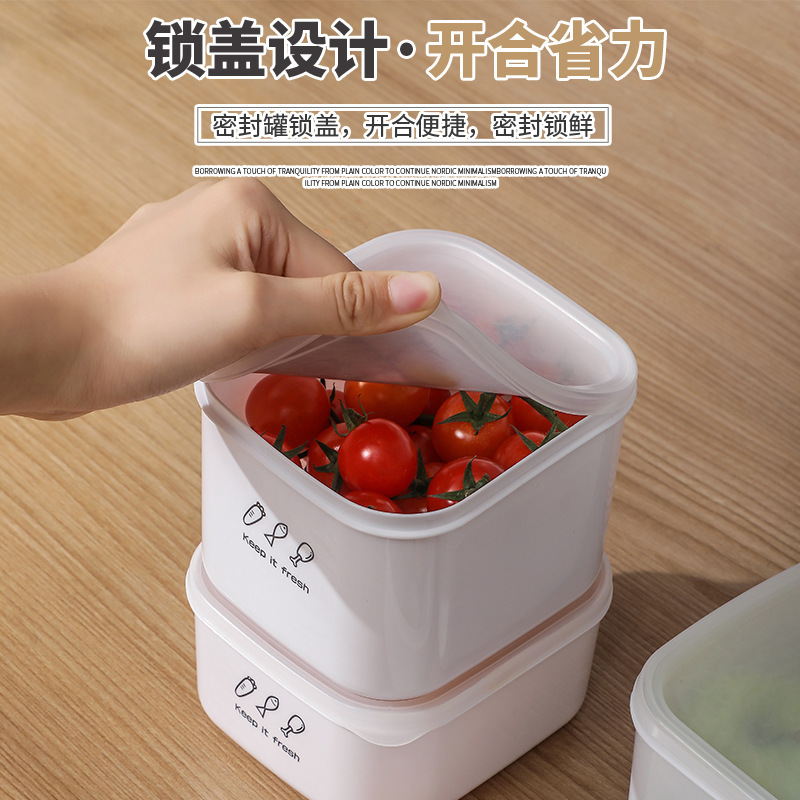 Picture of [Thickened storage box] sealed plastic storage box refrigerator microwave oven heating lunch box food sealed box