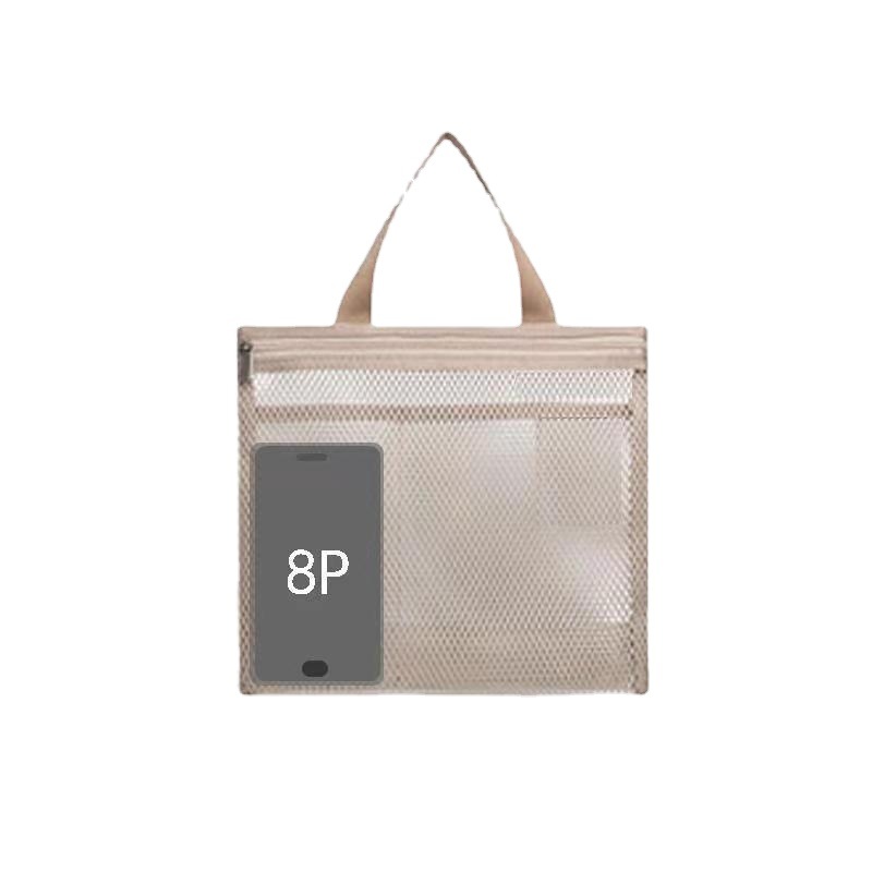 Picture of Hollow Handbag Zipper Storage Bag New Drain Fiber Mesh Travel Makeup Wash Bag Multifunctional Hand Holder