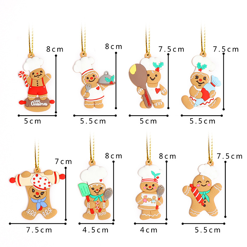 Picture of 2024 New Christmas Tree DIY Pendant Gingerbread Man Twelve Source Manufacturer Christmas Scene Arrangement Pendant