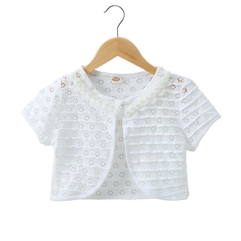 Picture of Girl's Small Shawl Coat Princess Thin Short-sleeved Baby's Air-conditioning Shirt Girl's Small Waistcoat Cardigan Skirt Small Outer Waistcoat
