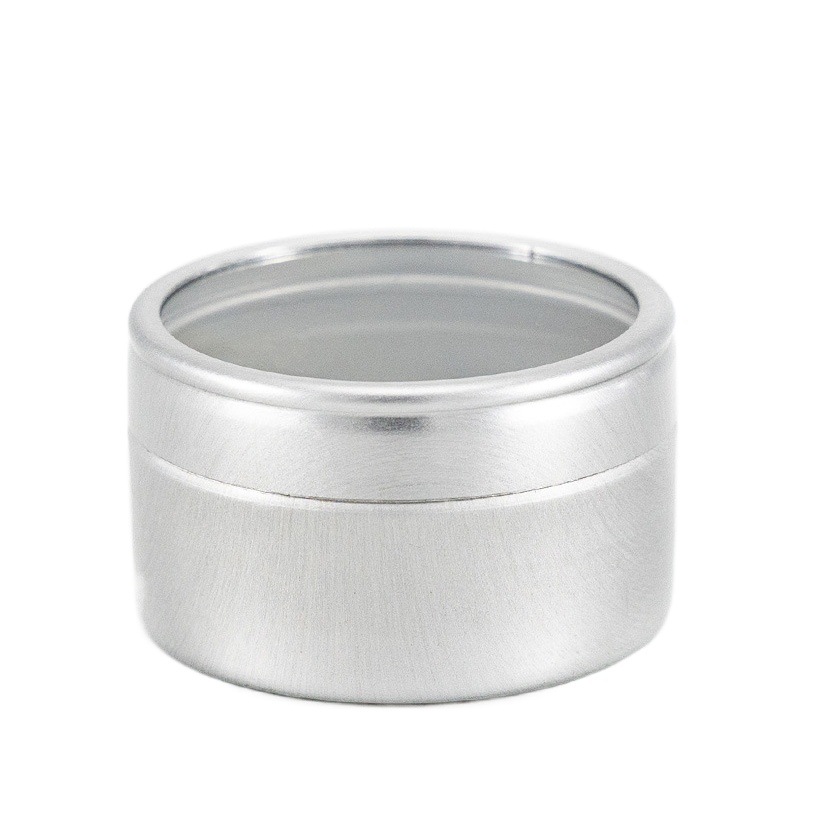 20ml window transparent straight buckle aluminum box aluminum alloy jewelry box packaging Nail Box nail drill aluminum jar