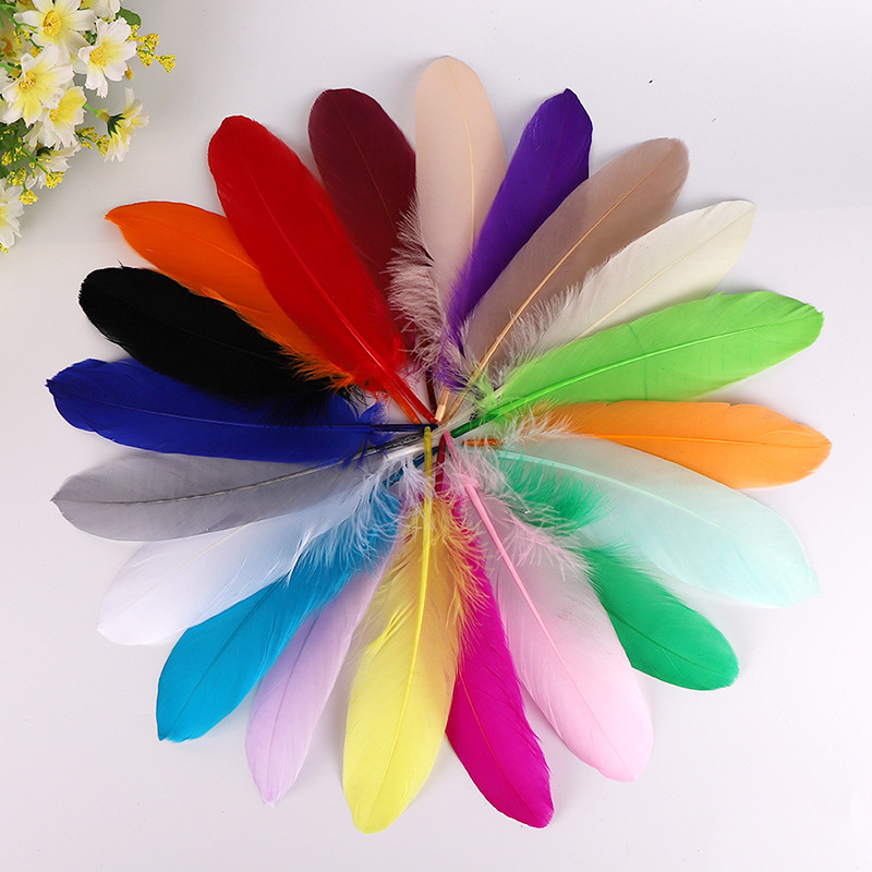 Spot supply diy goose feather hard large floating feather wedding children handmade decorative materials dream catcher feathers