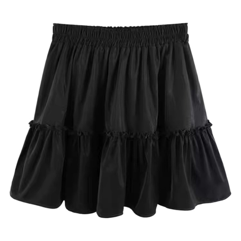Skirt Women's High Waist A- Line Short Skirt Fashion Puffy Skirt 2024 Spring New Academic Style Skirt Small Instagram Style