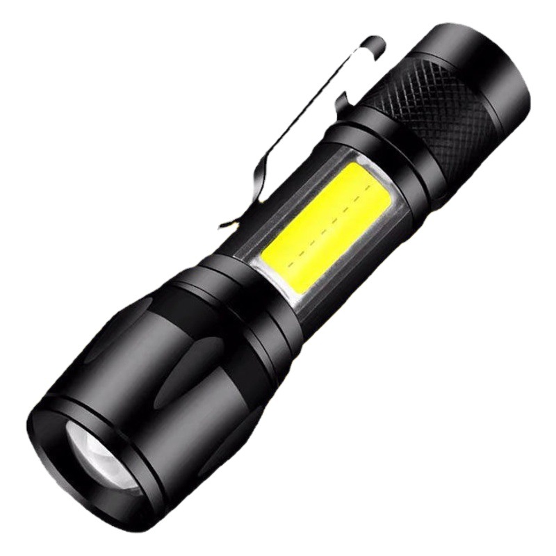 Retractable zoom LED flashlight outdoor anti-rain aluminum alloy flashlight USB rechargeable multi-function flashlight