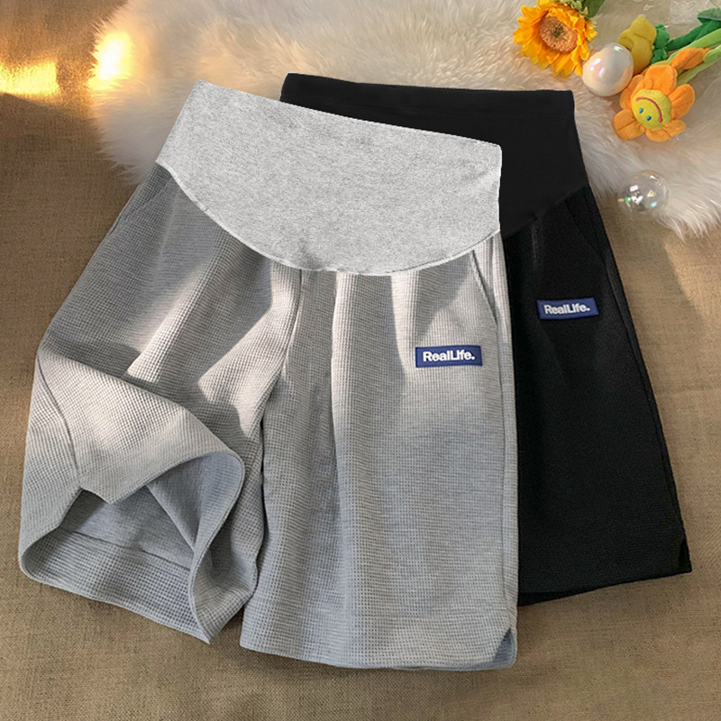 Picture of Waffle pregnant women's shorts summer wear casual straight loose breathable thin sports shorts summer