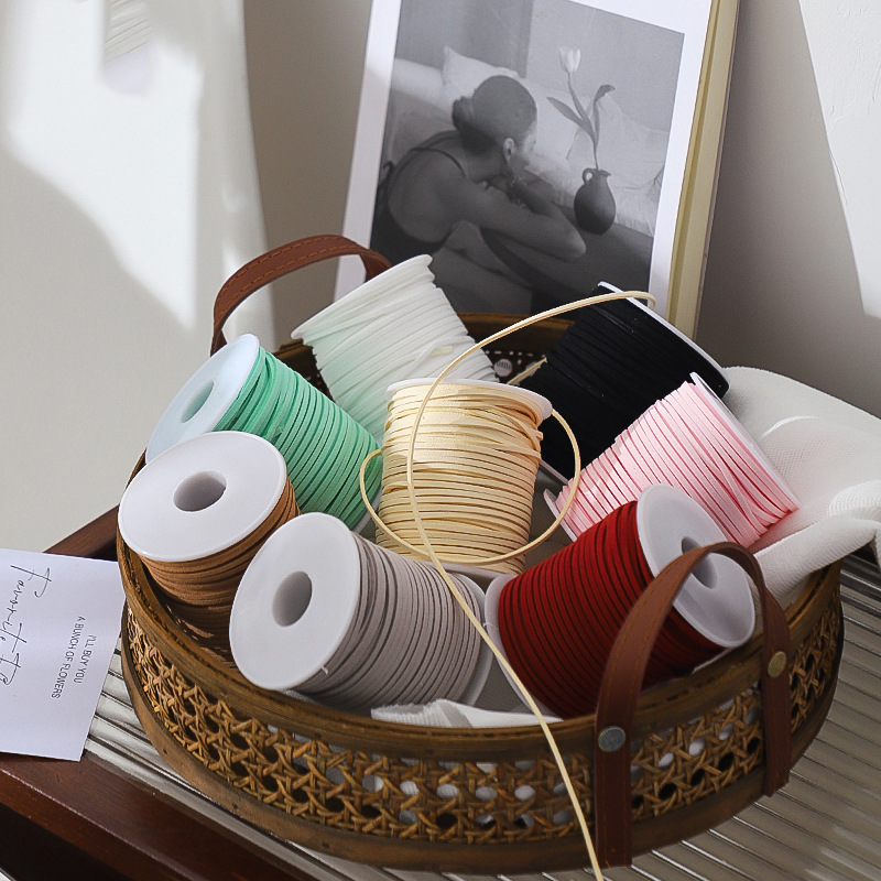 Thin Leather Cord, Deerskin Velvet Floral Ribbon, Deerskin Rope, Thin String, Cake Baking Decoration Ribbon, Bouquet Ribbon, Flower Basket