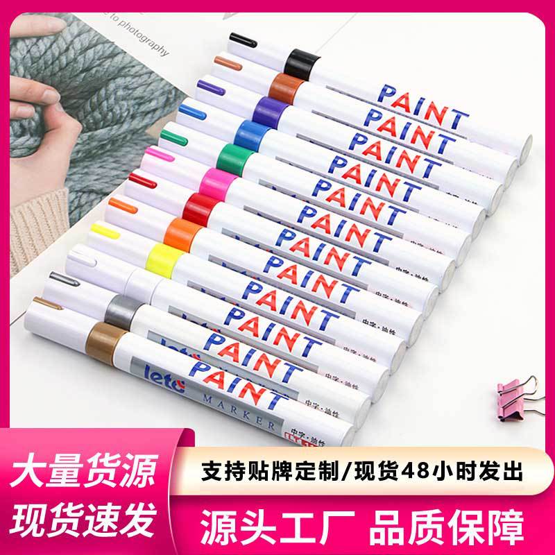 Metal Paint Pen Graffiti DIY Marker Pen Waterproof Non-Fading White Oily Touch-Up Tire Repair Pen Handmade