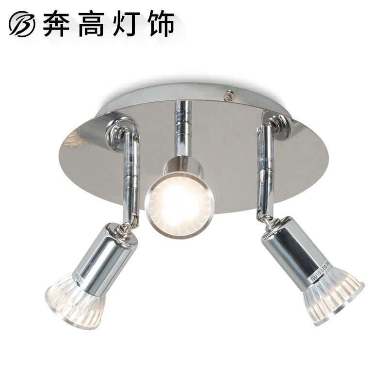 Cross-Border Spotlight Gu10 Spotlight Led Ceiling Decoration Spotlight 3-Head Adjustable Spotlight 15W Anti-Dazzle