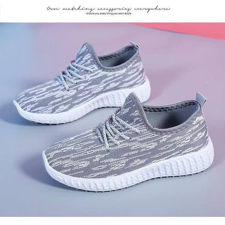 Foreign trade fly woven sneaker female Korean fashion casual explosions coconut shoes soft bottom breathable running shoes explosions wholesale