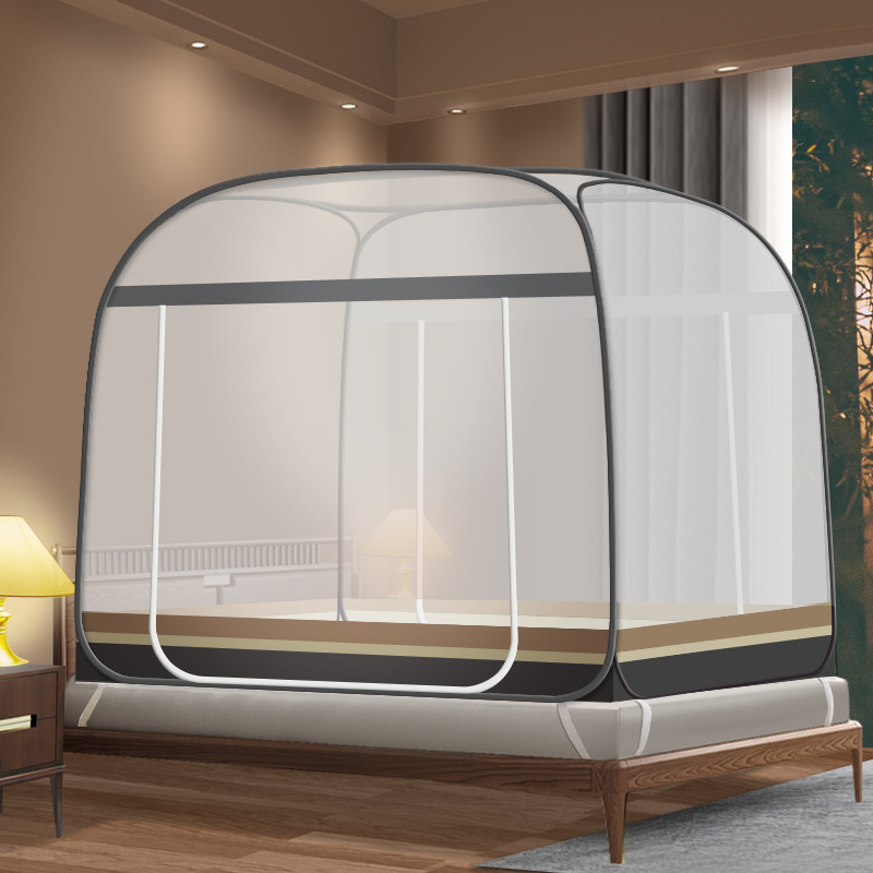 Picture of Mosquito net installation-free Mongolian mosquito net 1 meter 5 bed 1 meter 8 bed foldable removable and washable dust-proof top mesh yarn bottom