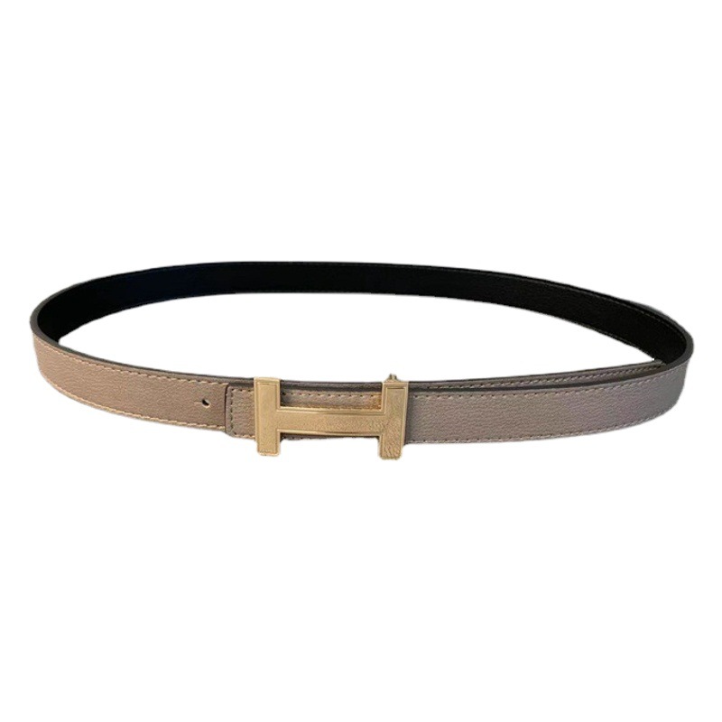 New belt women's belt Korean simple candy color belt golden letter H I-buckle cross-border wholesale