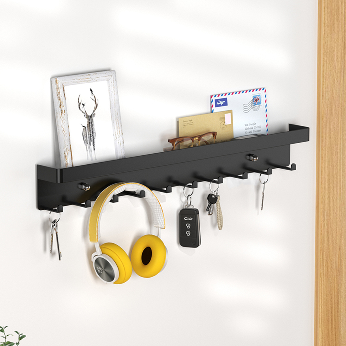 Cross-border Door Key Hook Punch-free Entry Door Wall Hanging Wall Hanging Wall Hanging Multi-function Storage Rack
