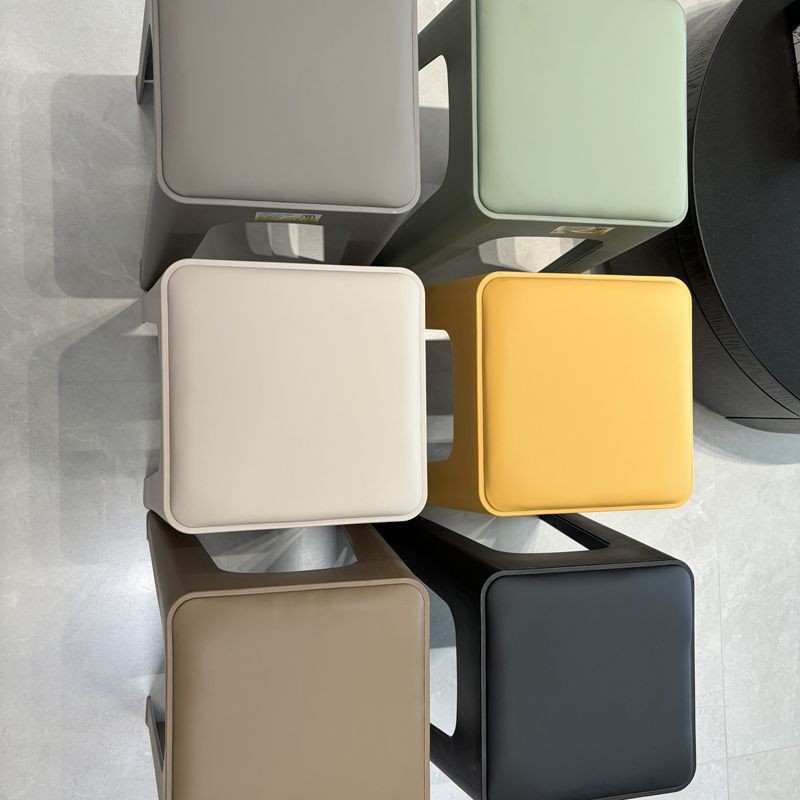 Picture of Plastic stool upholstery thickened household stackable living room modern simple bench comfortable for long sitting commercial dining chair