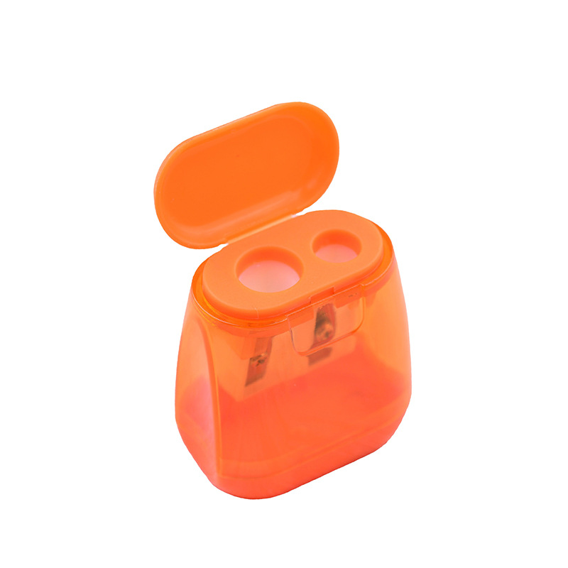 Picture of Double-Hole Shaped Small Pencil Sharpener for Primary School Students Plastic Handheld Pencil Sharpener Cute Sketch Pencil Sharpener Wholesale