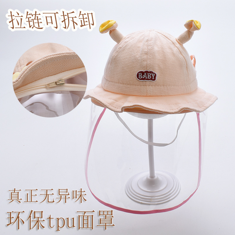 Picture of Newborn Baby Protective Face Cover Going Out Baby Anti-Droplet Hat Summer Sun Protection Hat Spring and Autumn