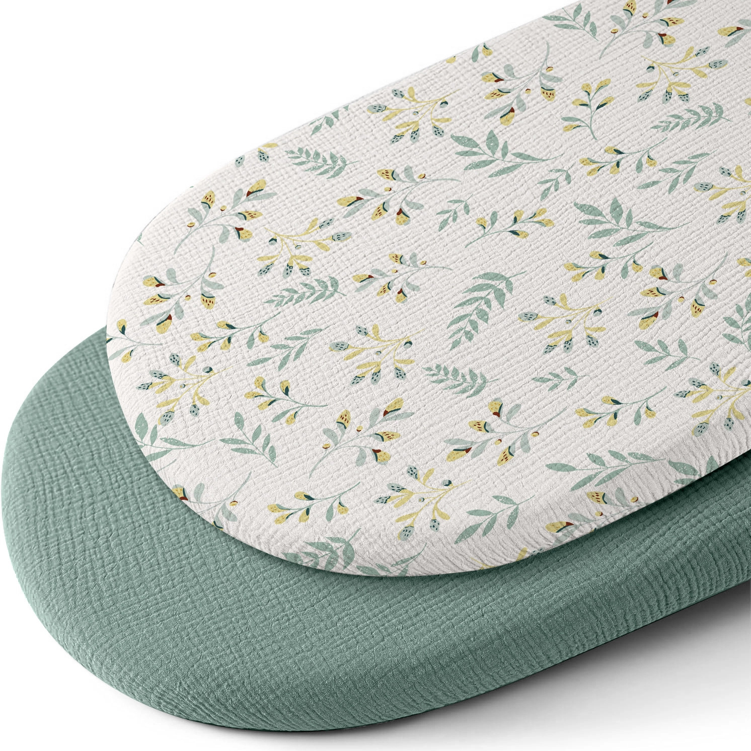 Picture of Cross-border Baby Cradle Bed Cover 2-piece Printed Breathable Skin-friendly Cotton Yarn Cradle Mattress Removable Change Cover