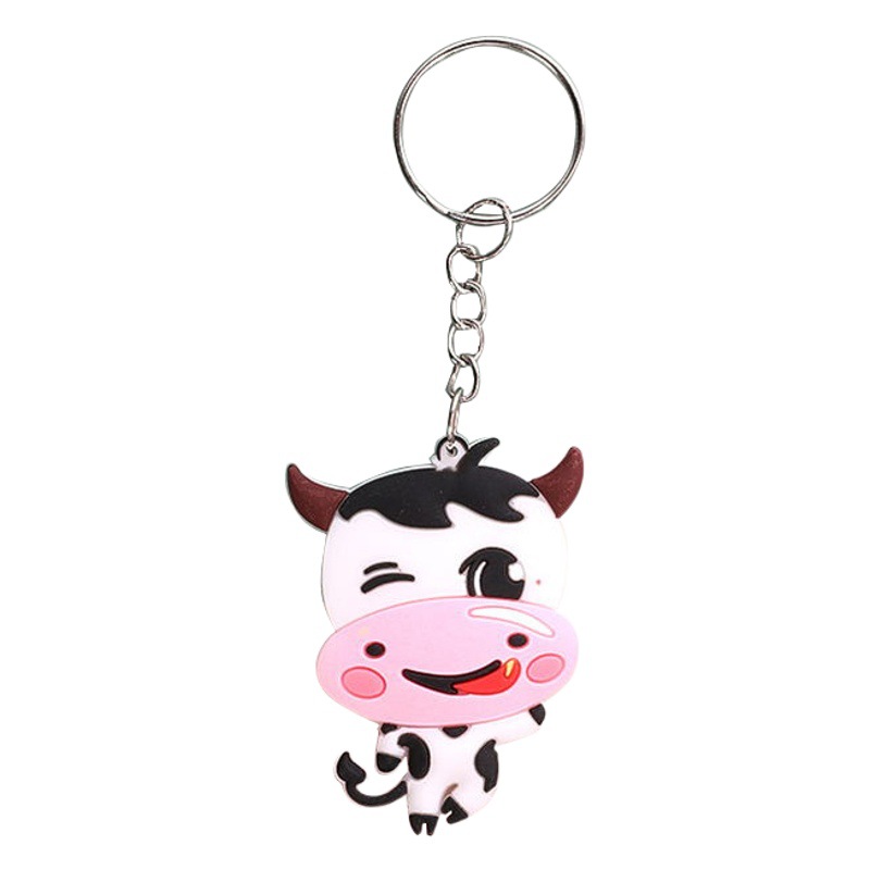 Cartoon Doll Keychain Soft Rubber Three-dimensional Car Bag Pendant Leather Label Small Gifts for Opening Activities