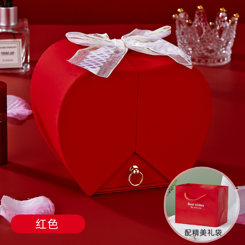 Picture of Love Apple Rose Jewelry Box Necklace Ring Hand Jewelry Send Friends Tanabata Christmas Birthday Gift Box
