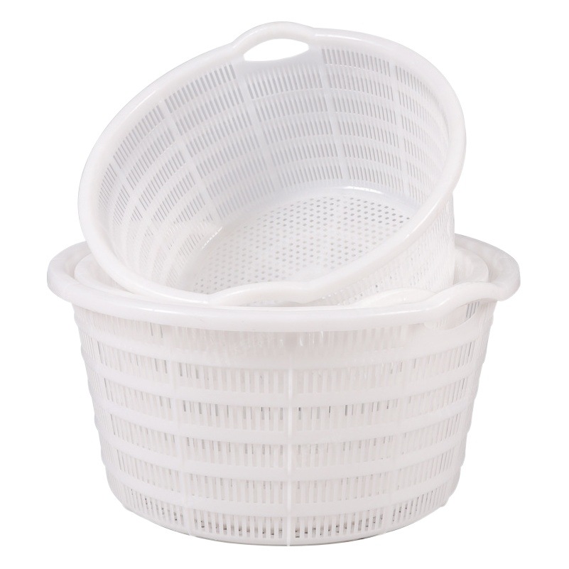 Factory production 3.2kg plastic basket thickened plastic fruit and vegetable hollow round basket dense eye large turnover