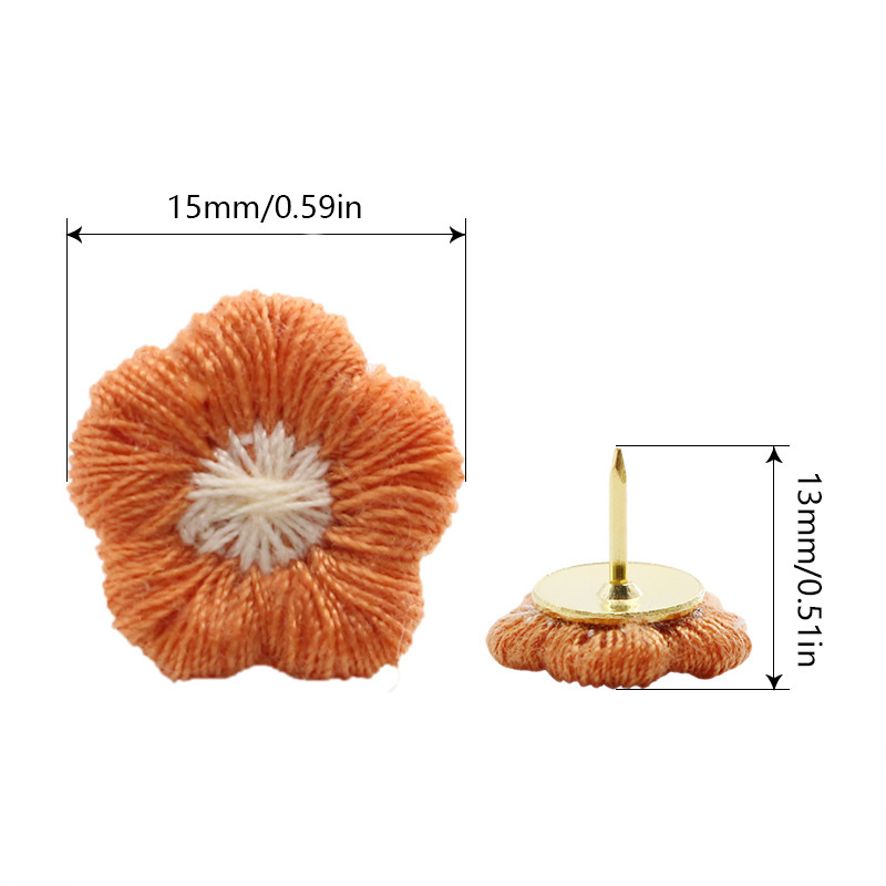 Picture of Creative Cute Embroidered Color Flower Dark/Light Color I-nails 60 PCs Plastic Boxed Metal Flat-head Nails