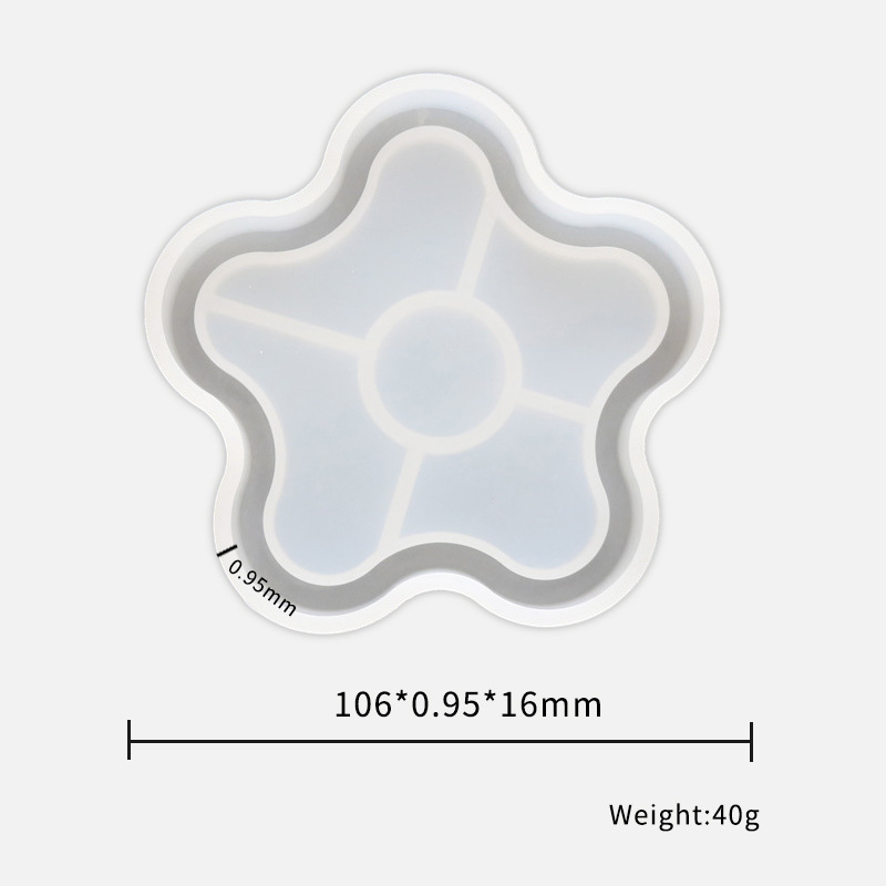 Picture of Glue Dripping Mold Round Hexagonal Square Coaster Handmade Crystal High Permeable Resin Silicone Mold Ornaments