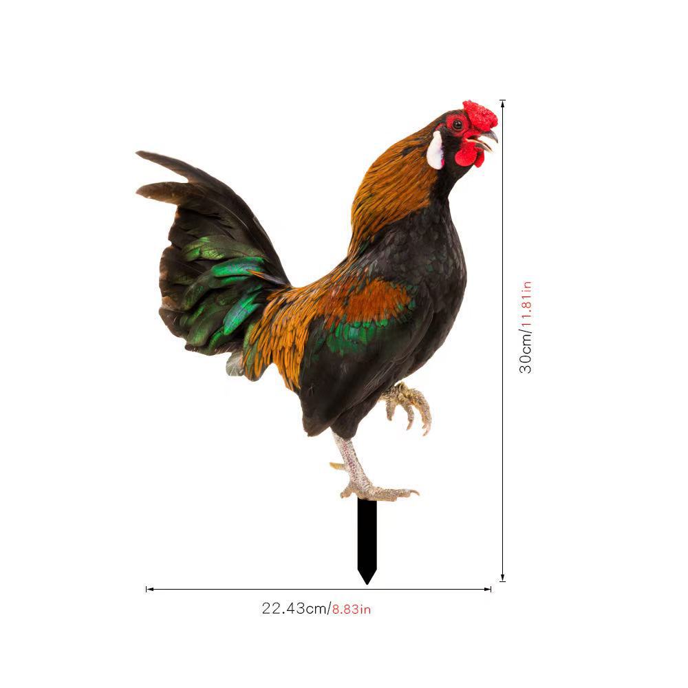 Picture of Three-Dimensional Courtyard Rooster Acrylic Mirror Yardart Garden Outdoor Decoration Ornaments Creative Courtyard Ornaments