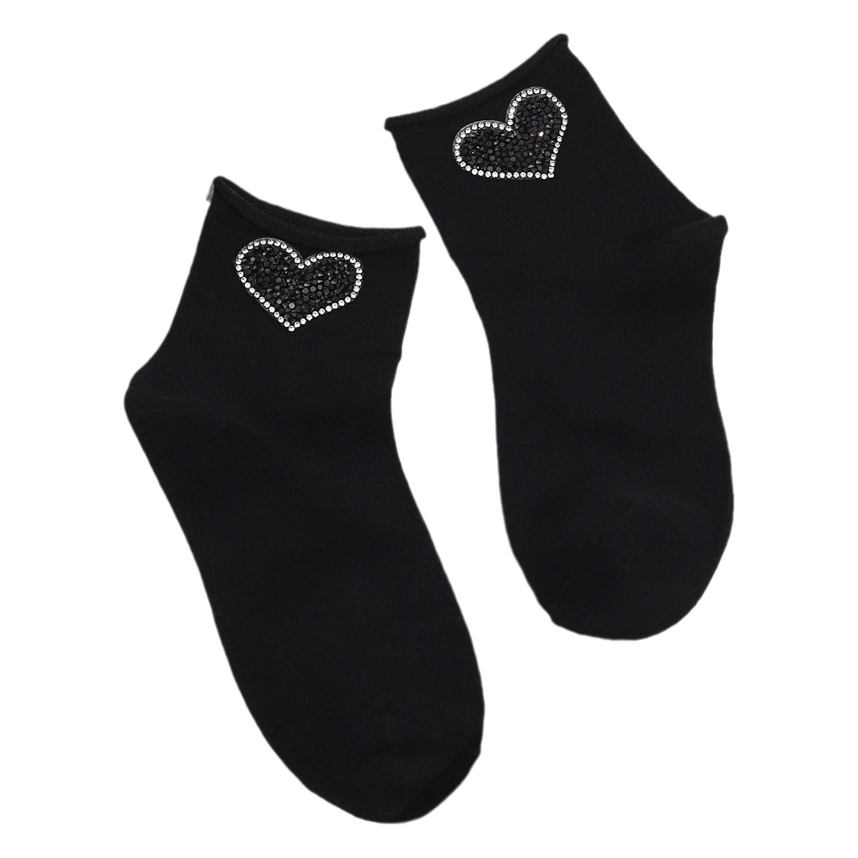 White cotton socks South Korea heavy industry rhinestone Dongdaemun same style online red socks women's hot rhinestone mid-calf socks ins fashion cotton socks