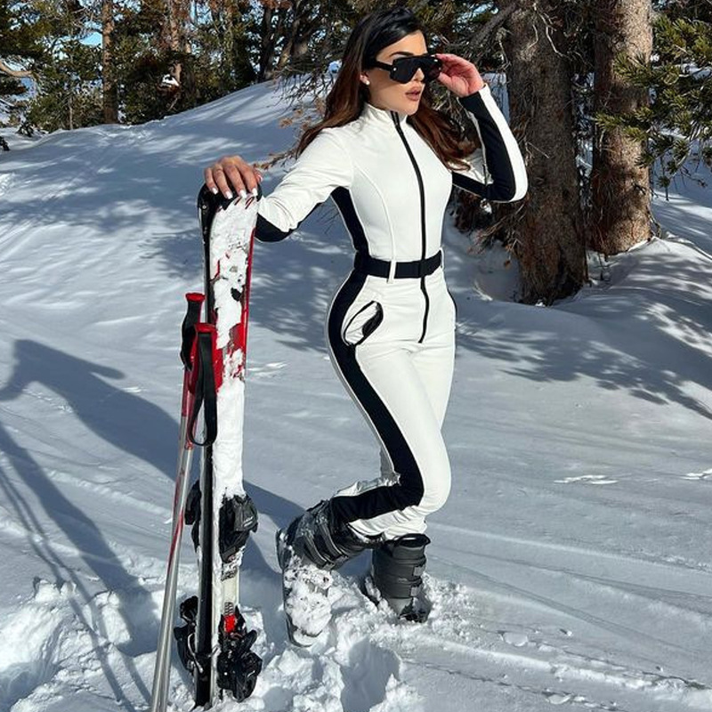 Picture of Amazon European and American Women's Winter New Ski Festival Warm Waterproof Fashion Slim-fit Ski Suit Two-piece Set