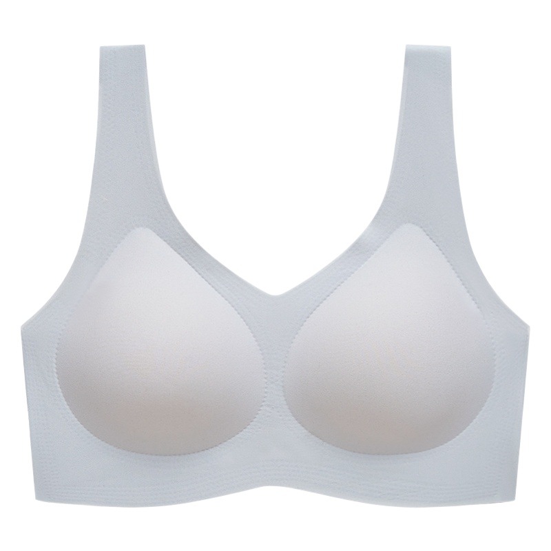 Bright red machine washable plus size wedding underwear wide shoulder strap big chest small thin seamless bra anti-sagging fixed Cup