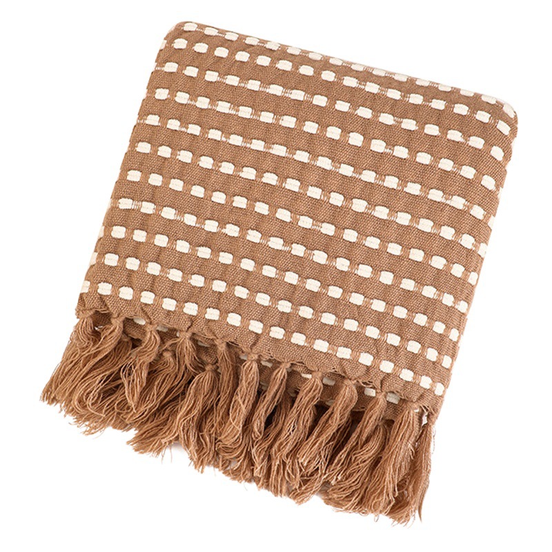 Chenille Knitted Blanket Office Summer Thin Blanket Sofa Blanket Bean Blanket Air-conditioning Blanket Bed End Blanket Woven Blanket