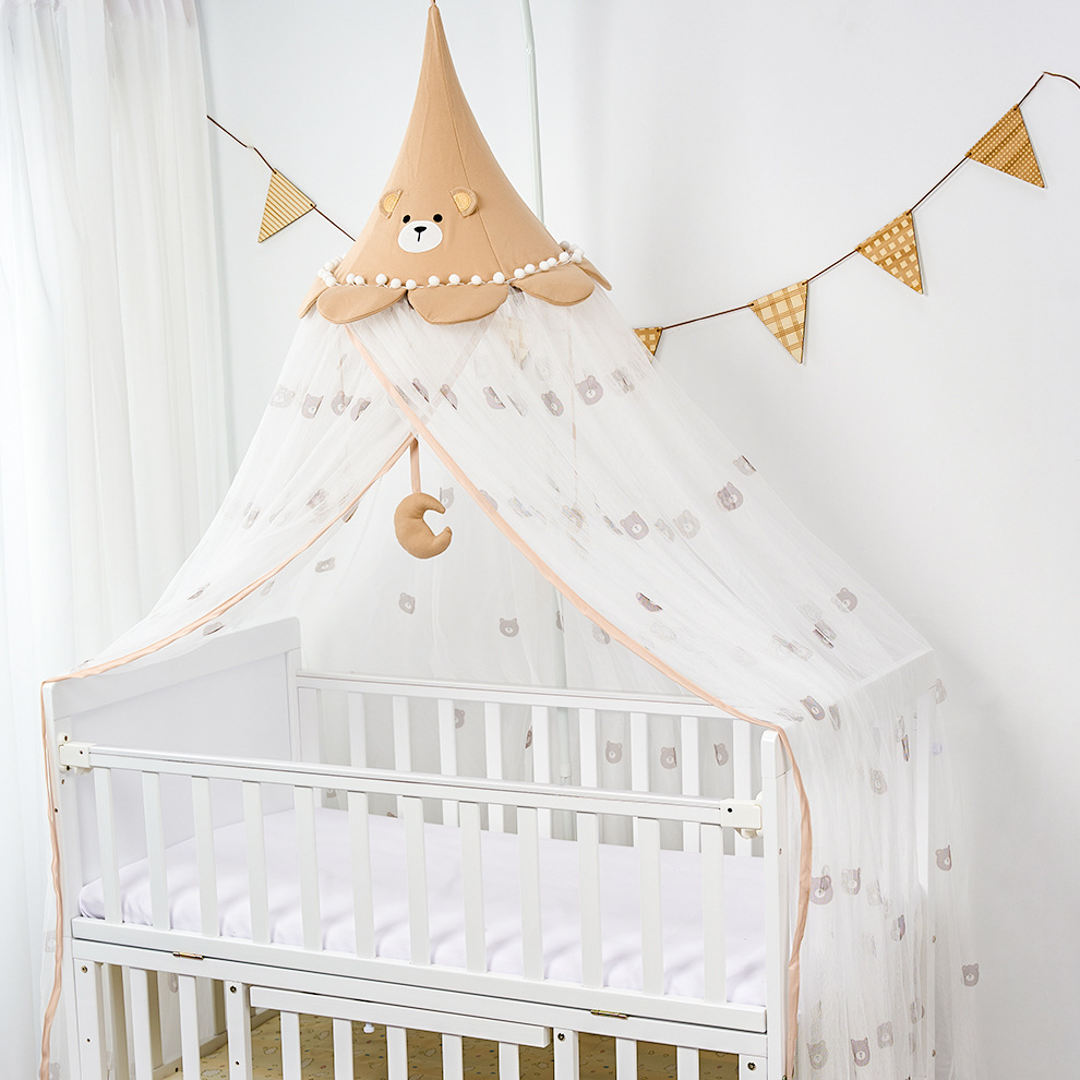 Picture of Universal Crib Mosquito Net Children's Bracket Mosquito Net Palace Luxury Floor Standing Mosquito Net Encrypted Baby Baby Mosquito Net