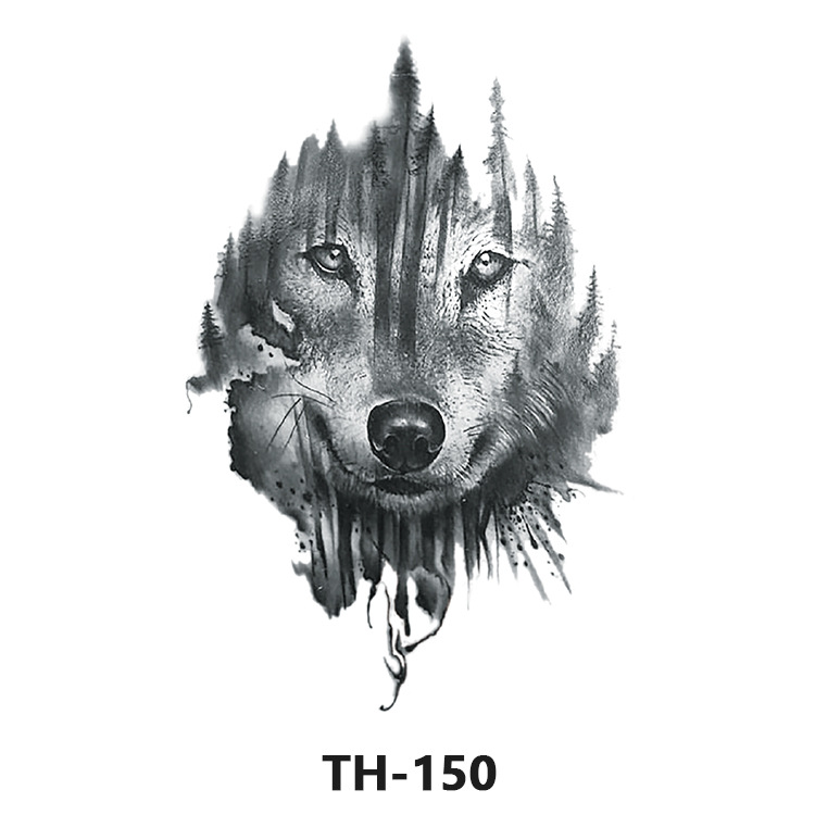 Picture of Cross-Border Manufacturer Wholesale Cartoon Color Tattoo Stickers Unicorn Black and White Animal Tiger Waterproof and Sweatproof Tattoo Stickers