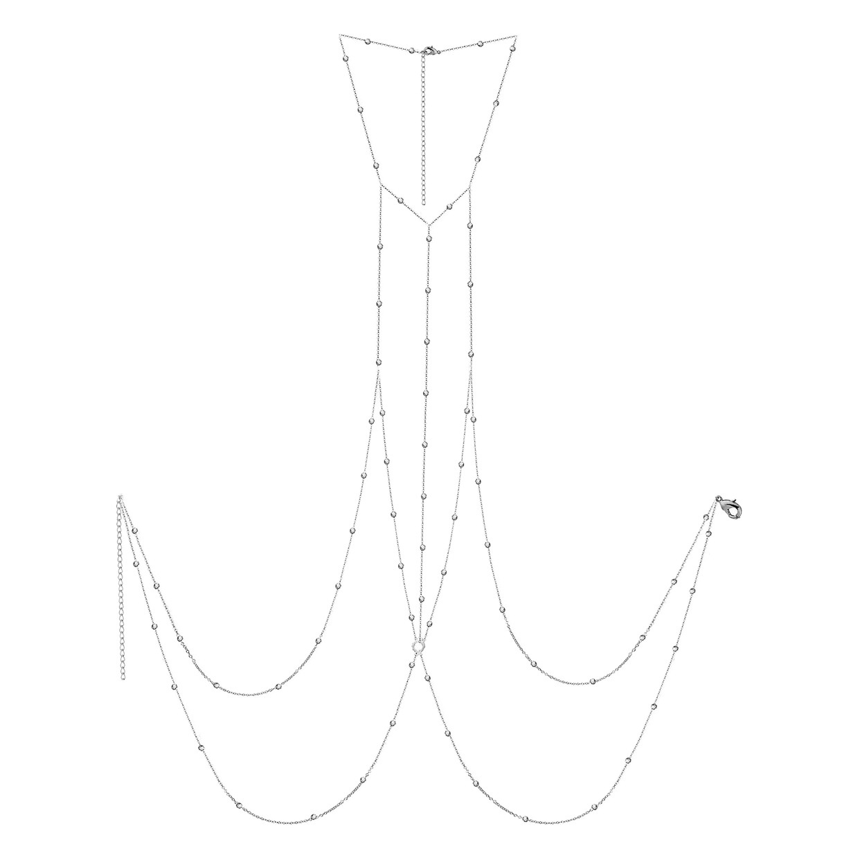 Trendy new fashion exquisite stainless steel bead chain chest chain waist chain charm sexy body chain