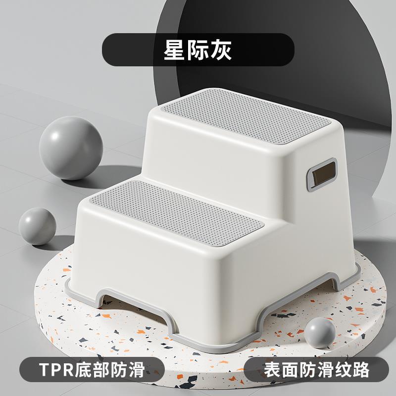 Picture of Ladder stool: home two-step ladder step, pedal high and low stool, ladder chair, dual-purpose kitchen climbing stool, car wash stool, child adult