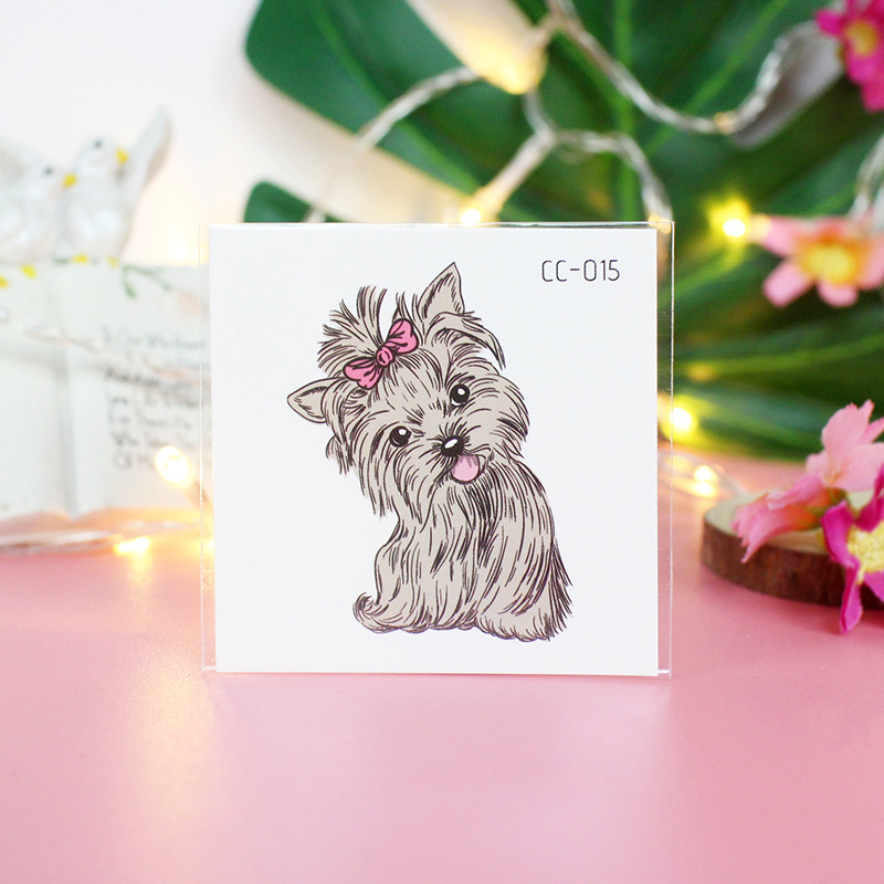 Picture of Cat and Dog Tattoo Stickers Waterproof Girls/Kidsren Cute Little Stickers Cartoon Animal Pet Tattoo Stickers