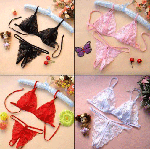 Factory wholesale sexy lingerie open file three-point two-piece lace underwear a generation of hair
