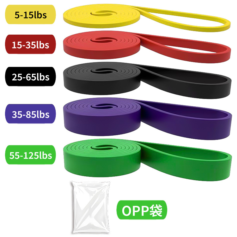 Picture of Resistance belt elastic belt TPE latex tension device elastic ring fitness belt pull-up belt elastic rope tension belt