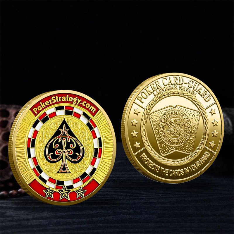 Picture of Chips Commemorative Medallion Las Vegas Lucky Gold and Silver Coin Metal Card Presser Collection Gift Cross-border