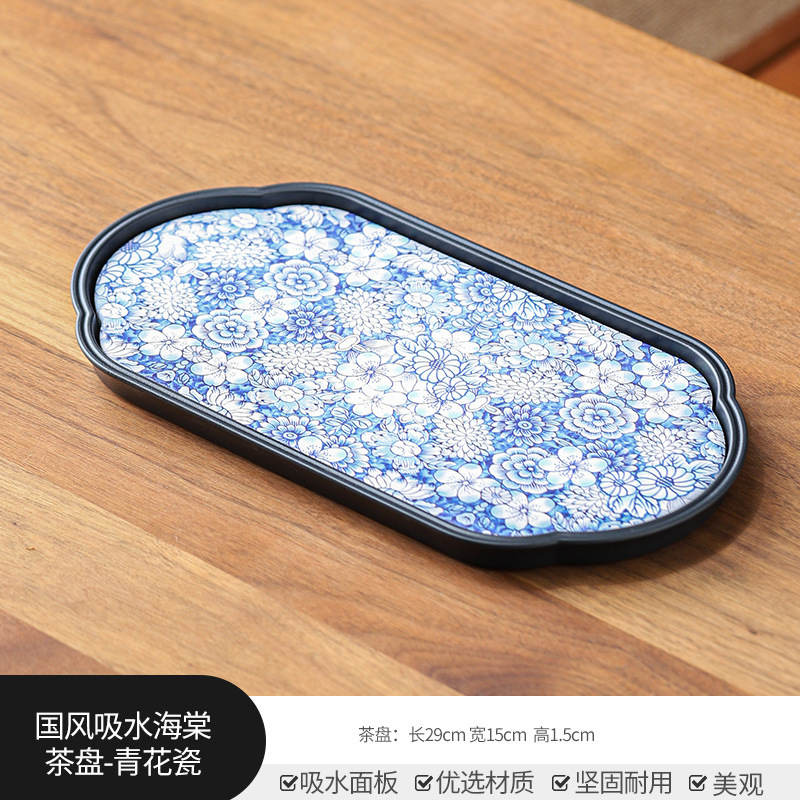 Picture of Tea Tray Dry Brewing Tea Tray Small Absorbent Tea Table Household 2024 New Style Pot Chengguo Chao One-person Tea Set Vintage