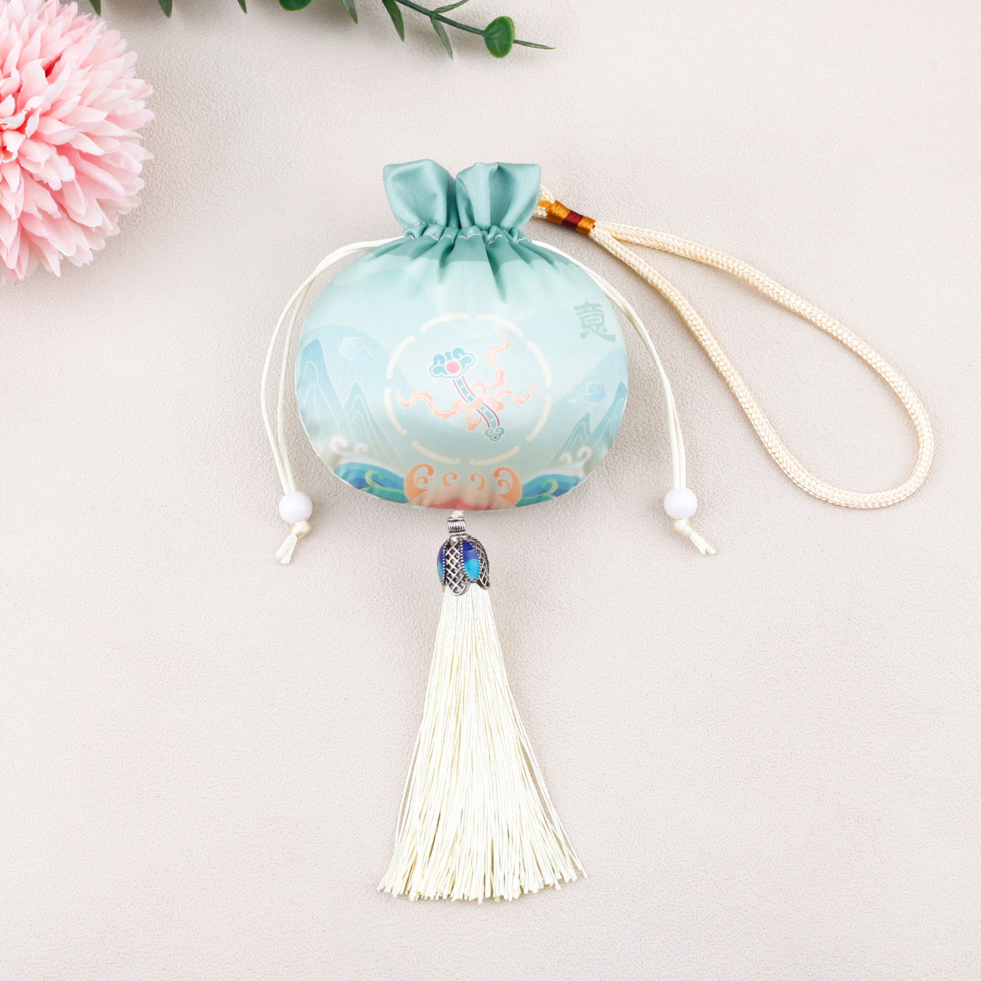 Picture of Qinggeng Dragon Boat Festival sachet empty bag antique embroidery printing purse portable decorative pendant sachet Hanfu sachet
