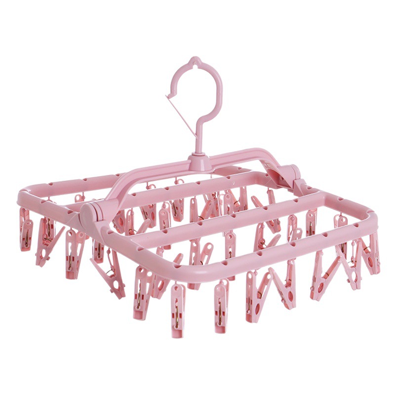 T5022 Thickened Drying Rack Multi-clip Folding Hanger Household Bra Clip Underwear Socks Drying Rack Hanger