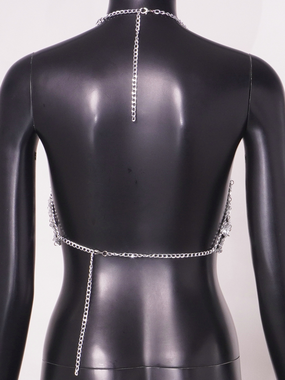 European and American vest sexy acrylic sequins crystal pendant stitching metal chain fashion hollow body chain in stock