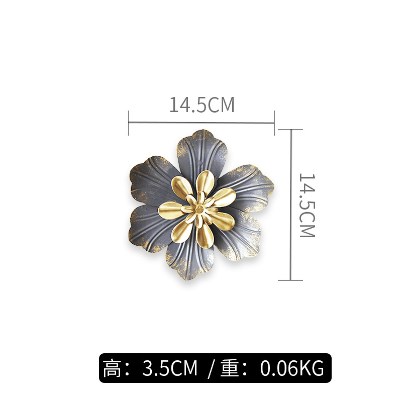 Picture of Light Luxury Metal Stereo Flower Wall Hanging DIY Wall Decoration Living Room Bedroom Tv Wall Hanging Single Small Wall Decoration