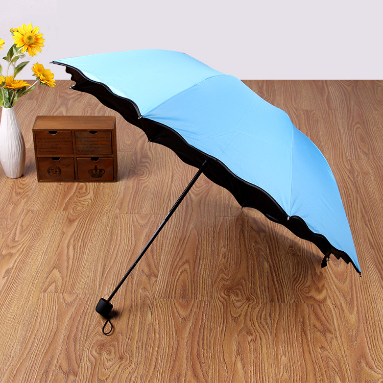 Picture of Ruffled Flowering Umbrella Sunscreen Sunshade UV-proof Black Glue Sunny Umbrella Sun Umbrella Printable LOGO