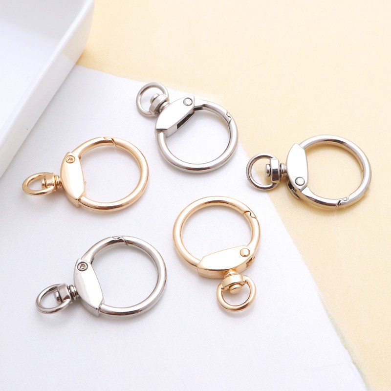 Rotating 8-word Spring ring car keychain pendant metal movable ring 30mm clothing women's satchel with DIY accessories