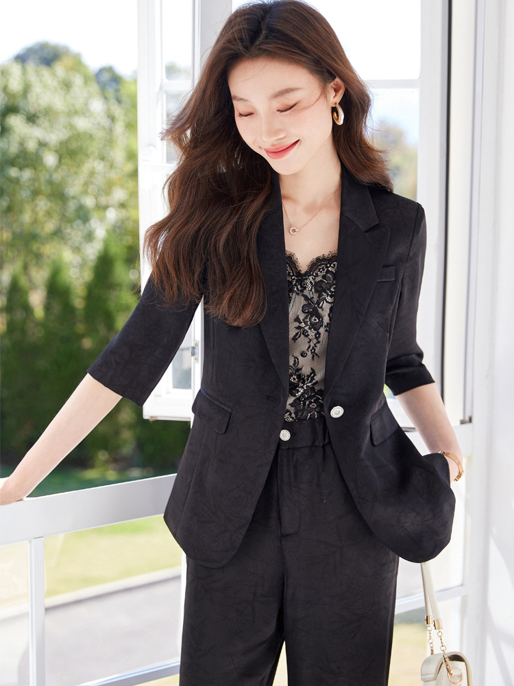 High-grade pink small suit jacket for women Spring New elegant age-reducing business wear slim fit slimming suit suit