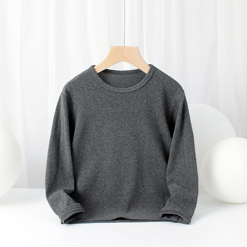 Picture of Spring and autumn children's clothing Korean new boys bottoming shirt girls cotton stretch solid color long sleeve children's T-shirt wholesale